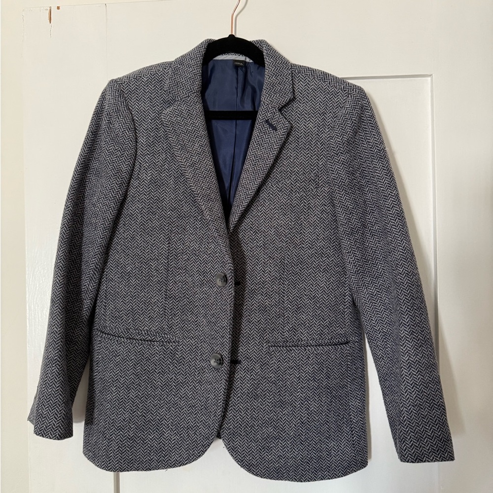 Gray Herringbone Blazer
